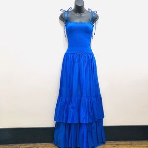 Lauren by Ralph Lauren Blue Shoulder Tie Dress